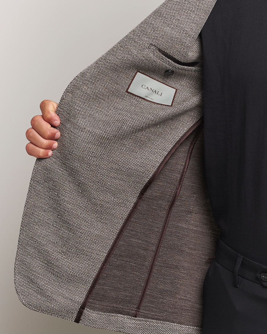 Mies | Pikkutakit | Canali | Structured Wool Jersey Blazer Beige