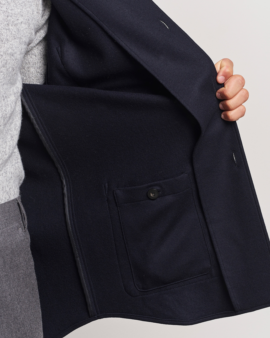 Mies | Takit | Canali | Wool Shirt Jacket Navy