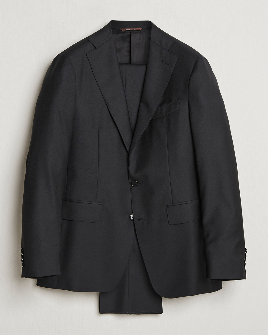 Mies | Puvut | Canali | Super 130s Wool Capri Suit Black
