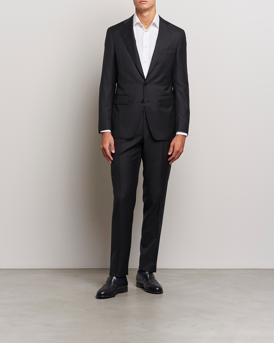 Mies | Puvut | Canali | Super 130s Wool Capri Suit Black