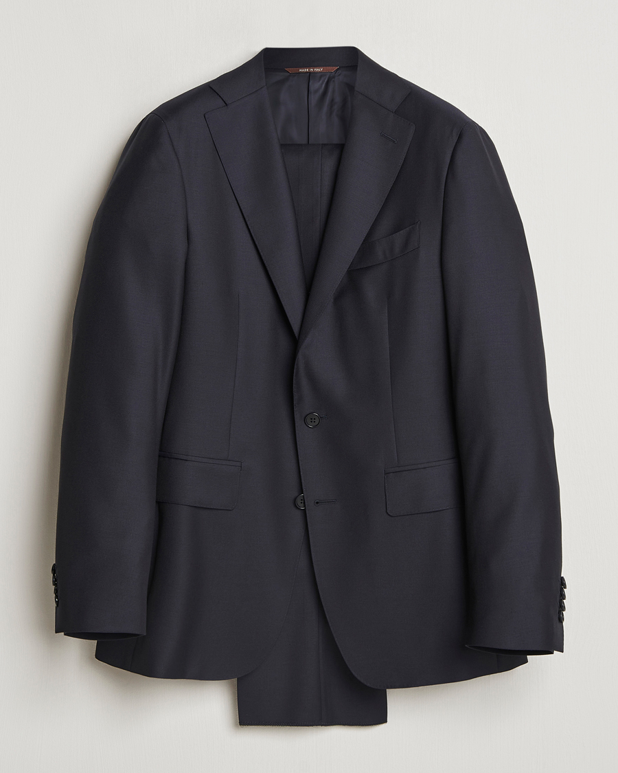 Mies | Puvut | Canali | Super 130s Wool Capri Suit Navy
