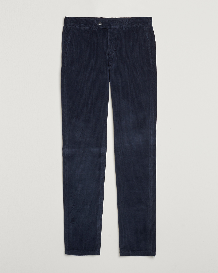 Mies | Housut | Canali | Slim Fit Corduroy Trousers Navy