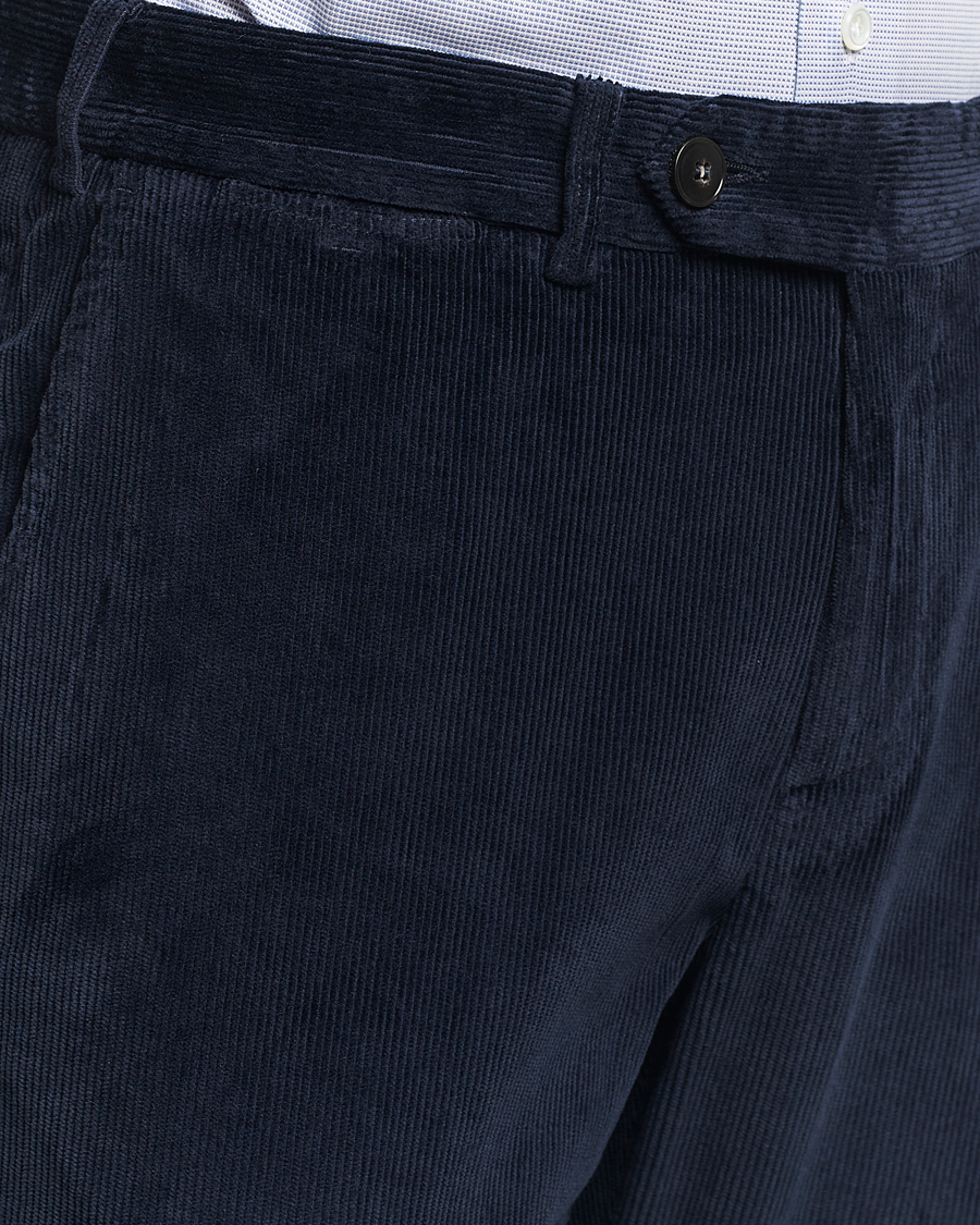 Mies | Housut | Canali | Slim Fit Corduroy Trousers Navy