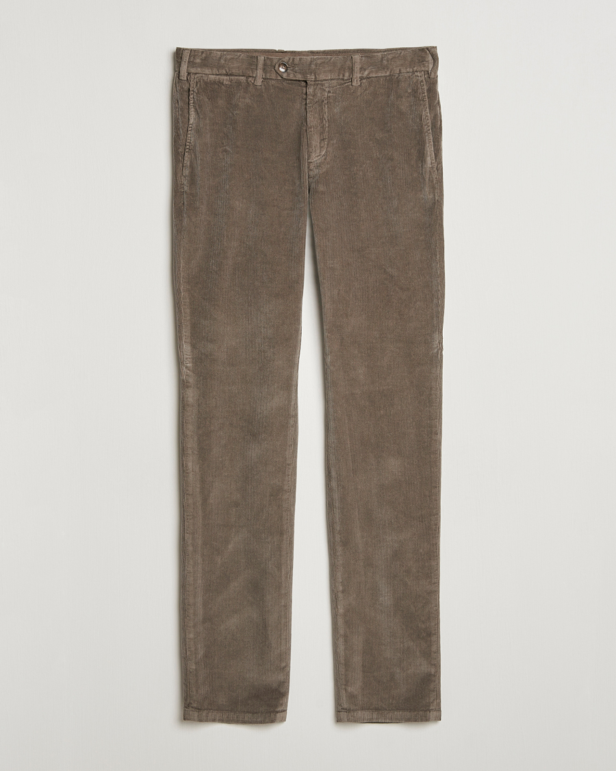 Mies | Housut | Canali | Slim Fit Corduroy Trousers Taupe
