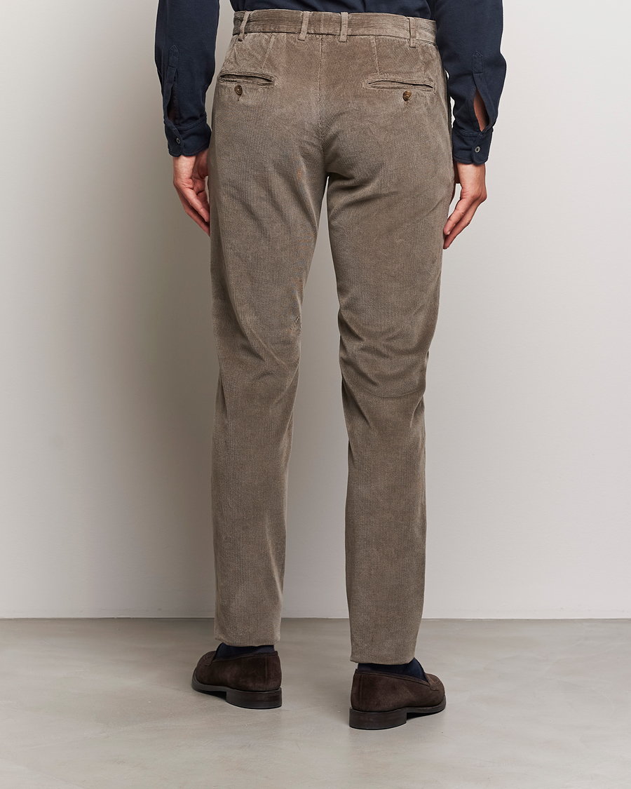 Mies | Housut | Canali | Slim Fit Corduroy Trousers Taupe