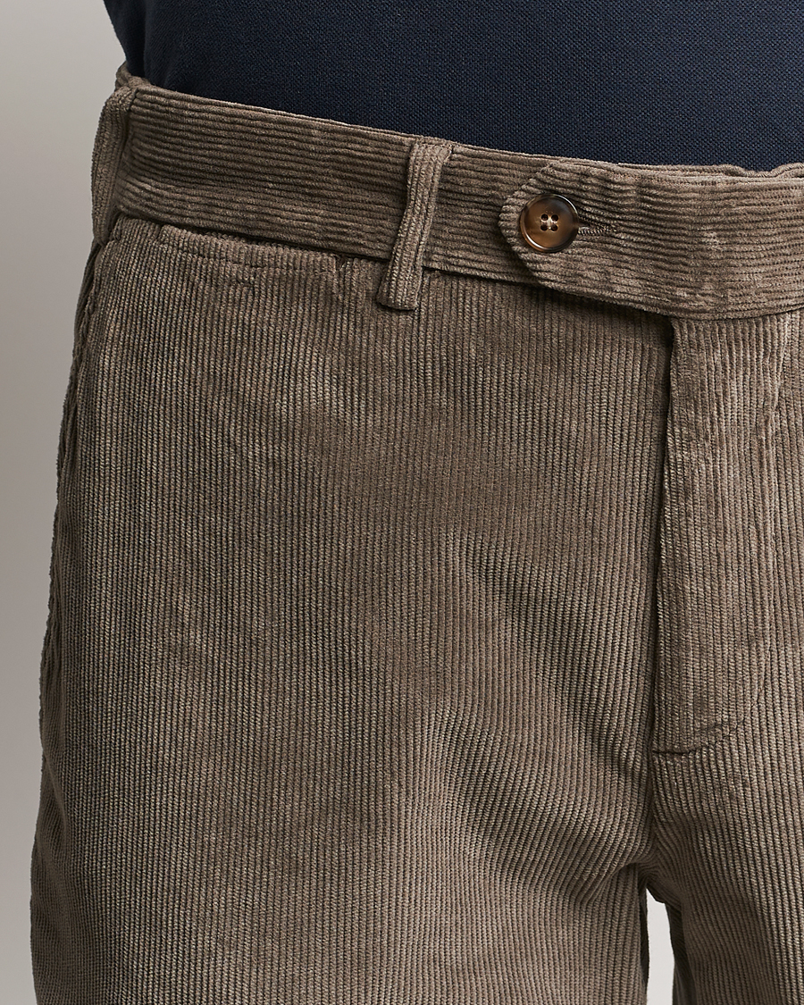 Mies | Housut | Canali | Slim Fit Corduroy Trousers Taupe