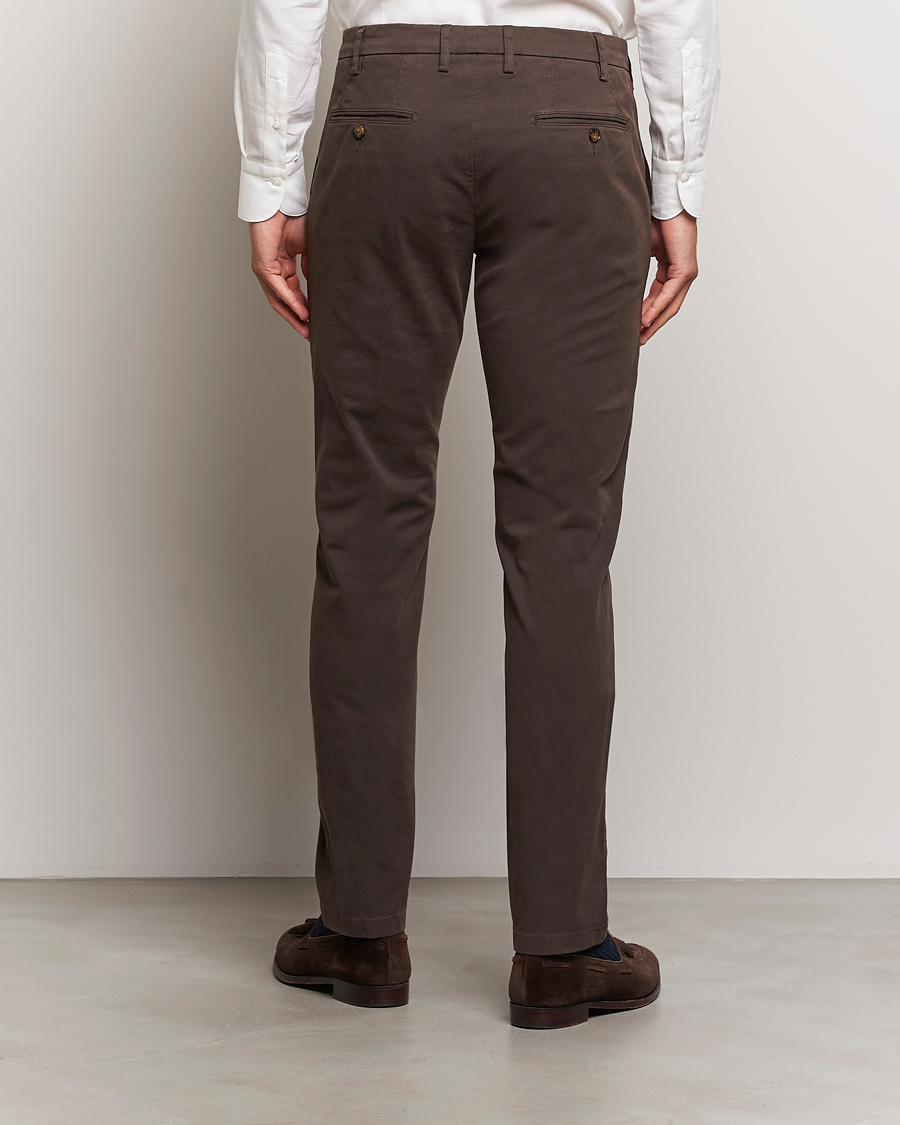 Mies | Housut | Canali | Cotton Stretch Trousers Brown