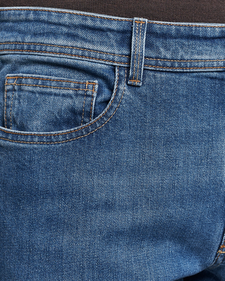 Mies | Farkut | Canali | Slim Fit Stretch Denim Dark Blue Wash