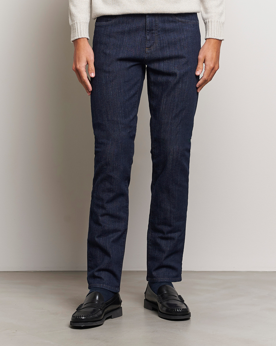 Mies | Farkut | Canali | Slim Fit Stretch Denim Dark Rinse