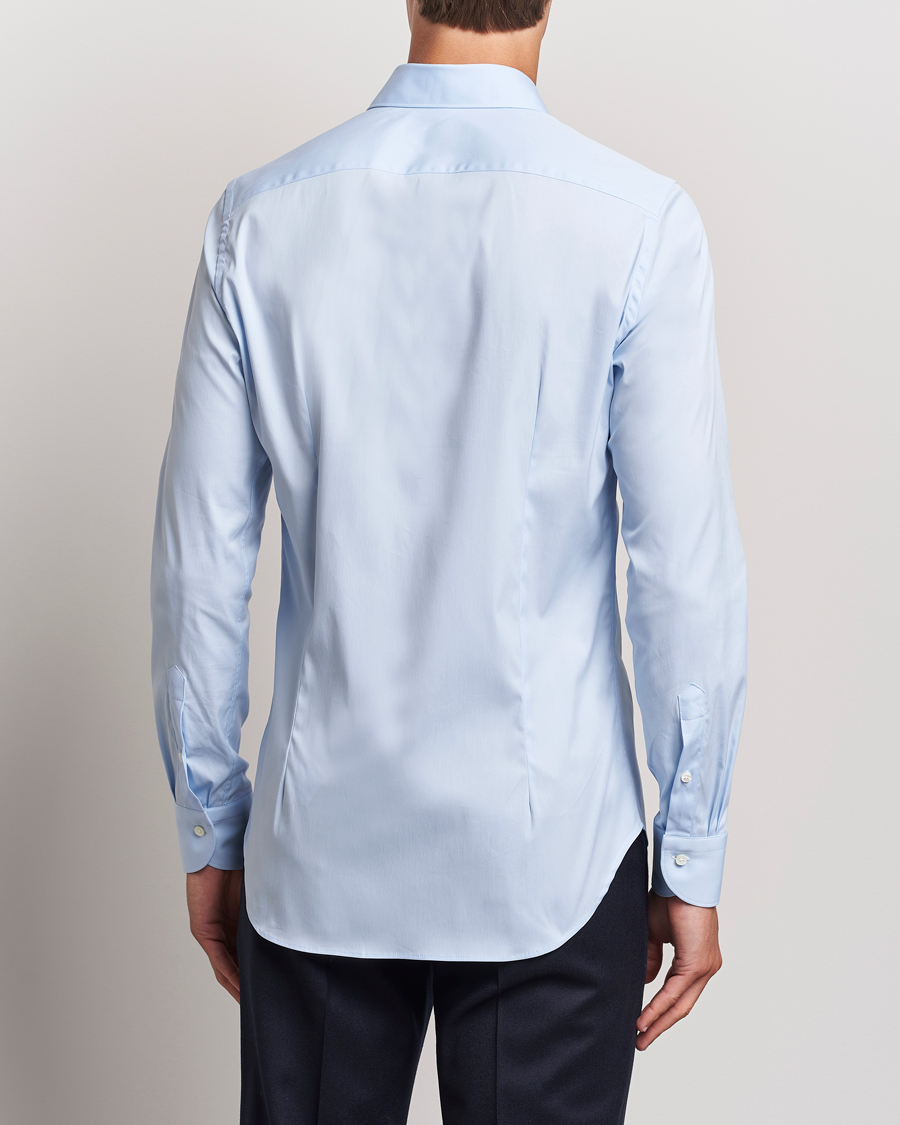 Mies | Kauluspaidat | Canali | Slim Fit Cotton/Stretch Shirt Light Blue