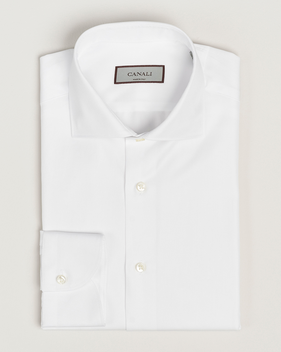 Mies | Kauluspaidat | Canali | Slim Fit Cotton Shirt White