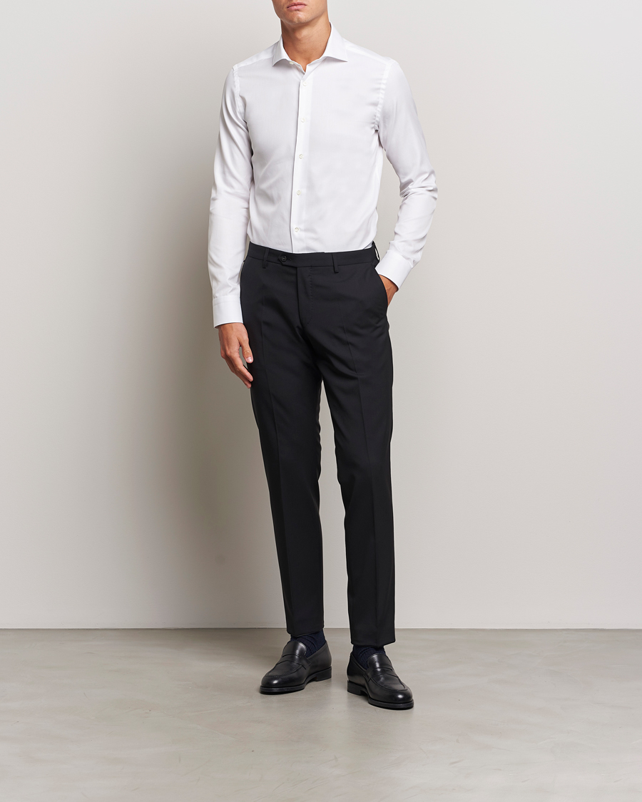 Mies | Kauluspaidat | Canali | Slim Fit Cotton Shirt White