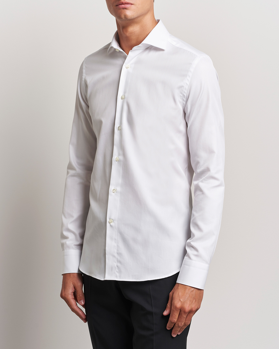 Mies | Kauluspaidat | Canali | Slim Fit Cotton Shirt White