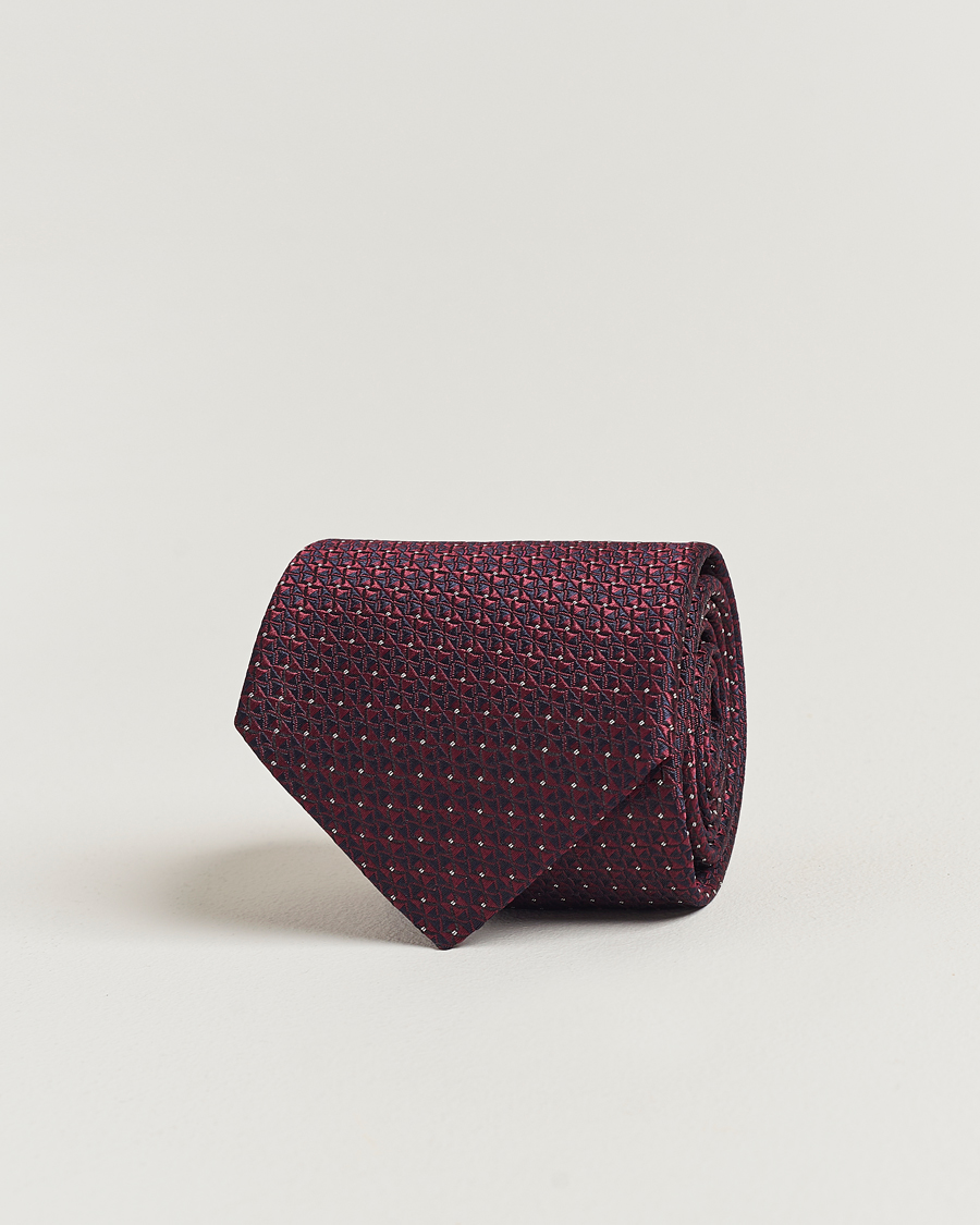 Mies | Canali Jacquard Silk Tie Burgundy | Canali | Jacquard Silk Tie Burgundy