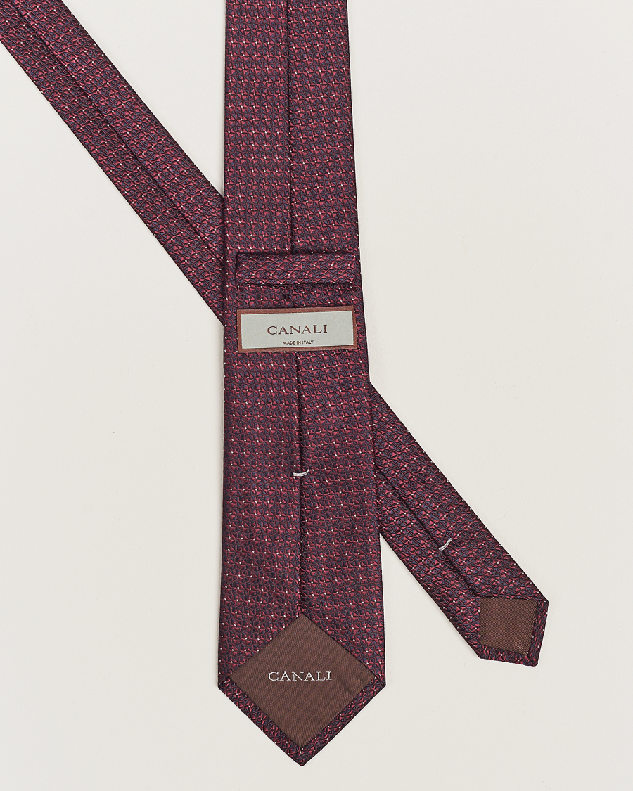 Mies | Canali Jacquard Silk Tie Burgundy | Canali | Jacquard Silk Tie Burgundy