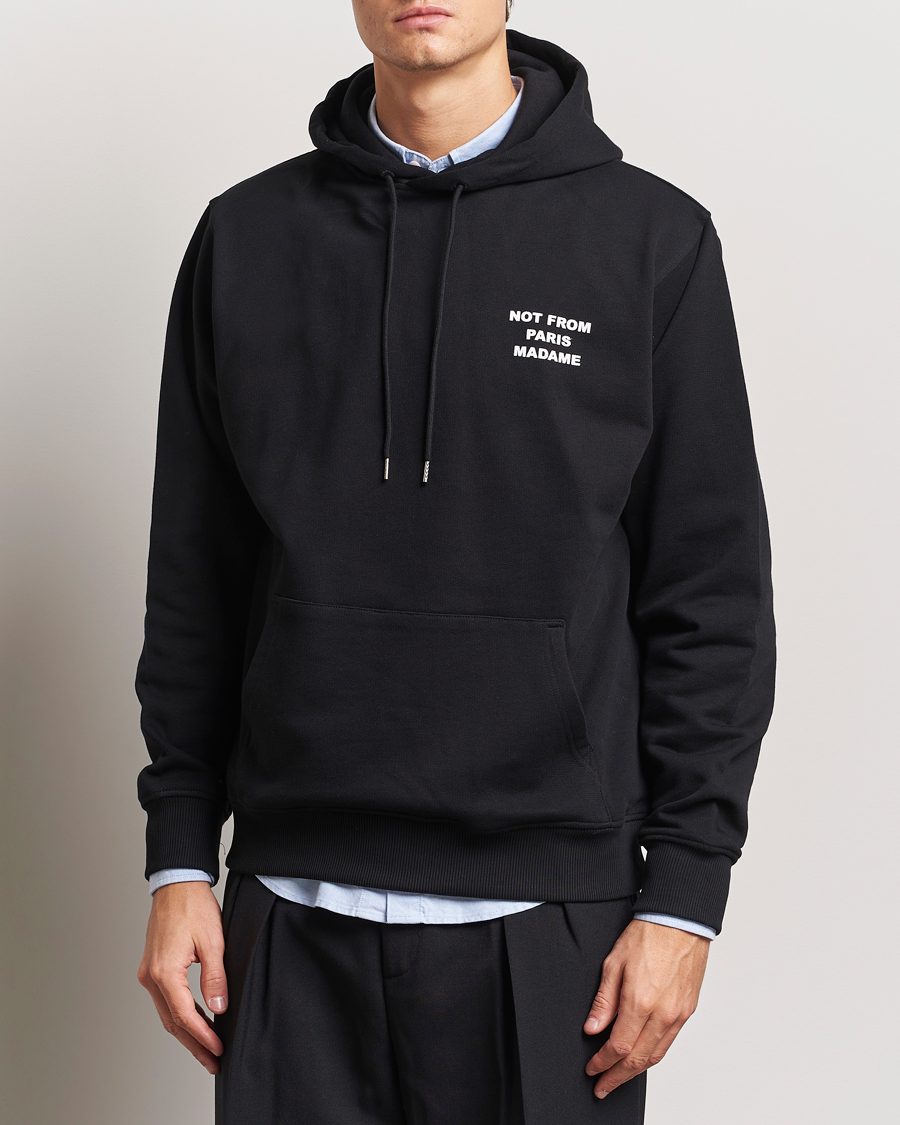 Mies | Puserot | Drôle de Monsieur | Slogan Hoodie Black