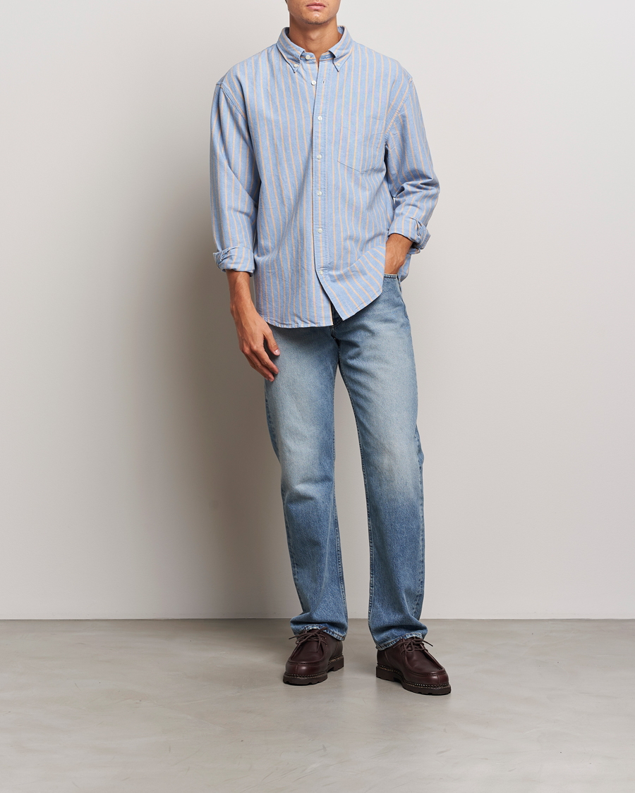 Mies | Kauluspaidat | GANT 240 Mulberry Street | Regular Fit Archive Oxford Striped Shirt Vintage Blue