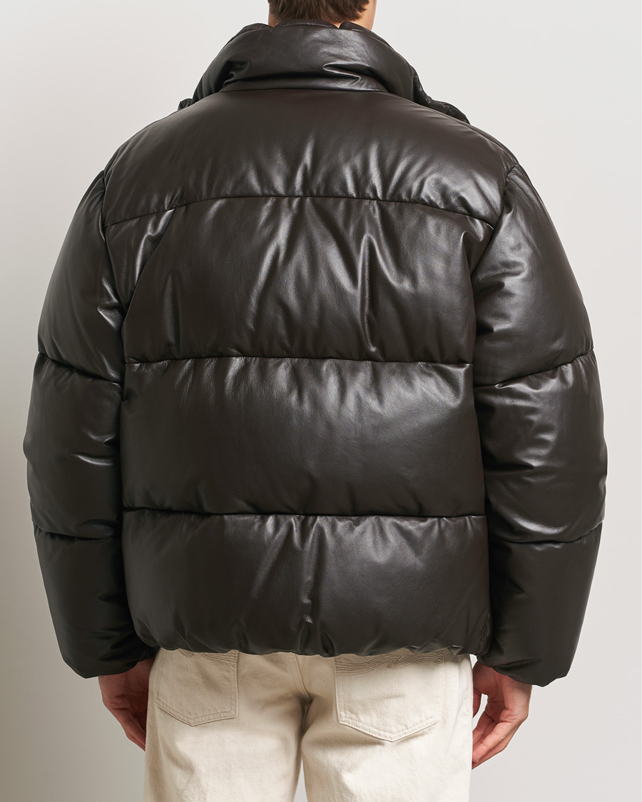Mies | Takit | GANT 240 Mulberry Street | Leather Down Puffer Jacket Deep Brown