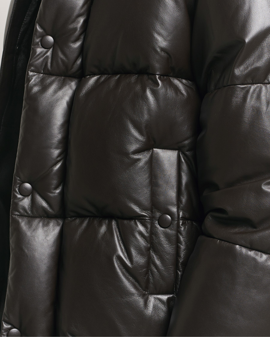 Mies | Takit | GANT 240 Mulberry Street | Leather Down Puffer Jacket Deep Brown