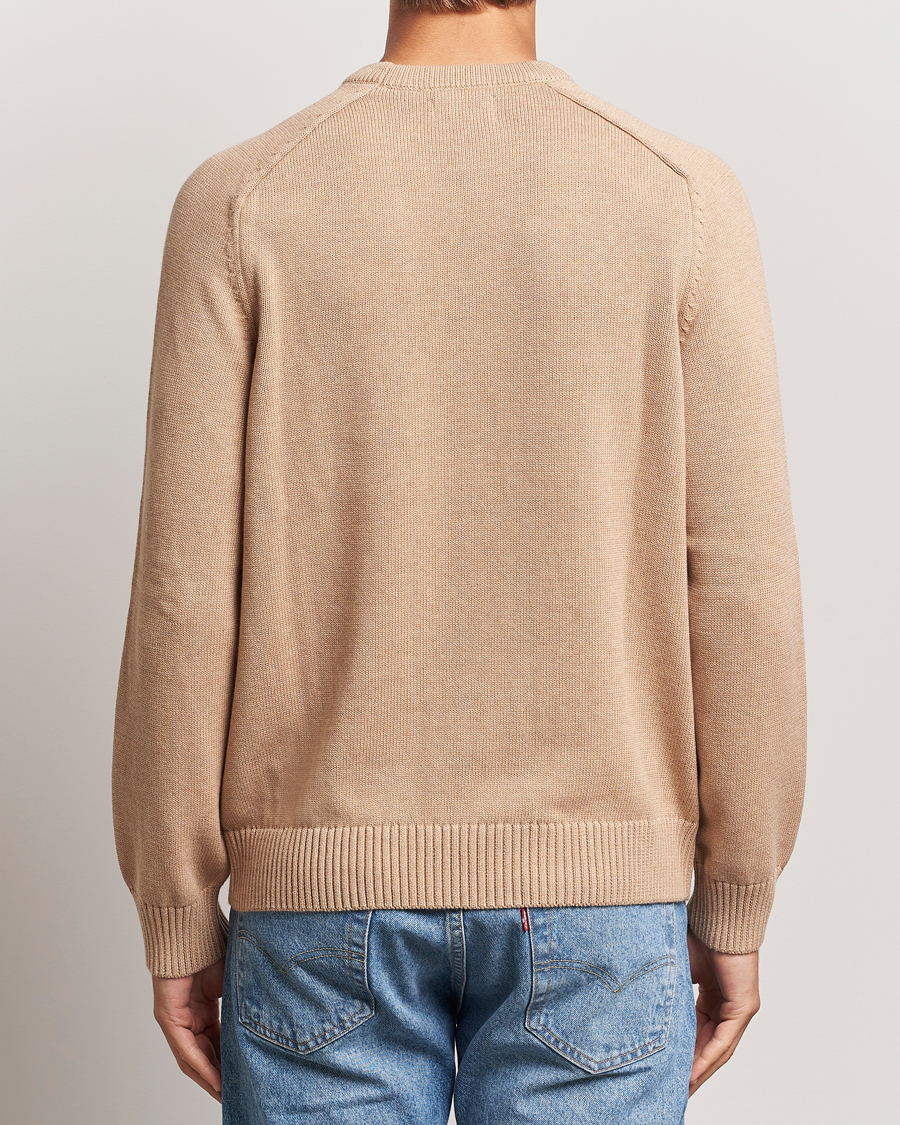 Mies | Puserot | GANT | Casual Cotton Saddle C-neck Khaki Melange