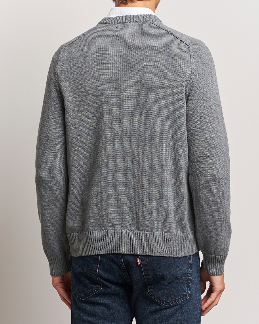 Mies | Puserot | GANT | Casual Cotton Saddle C-neck Dark Grey Melange