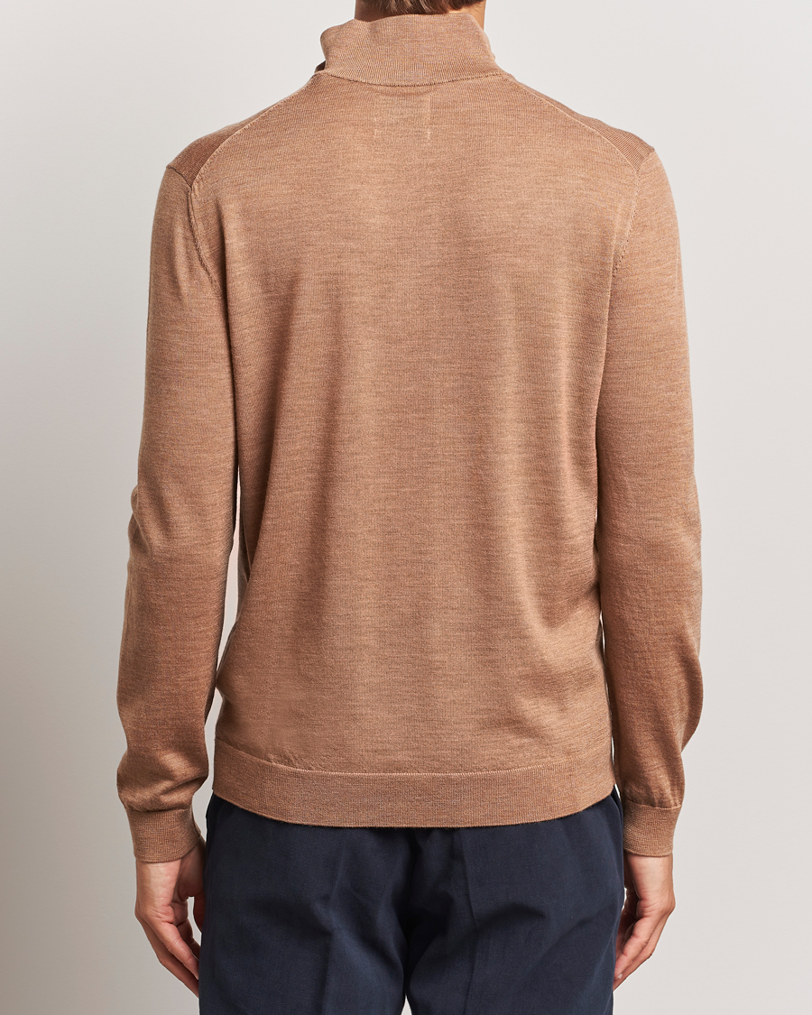 Mies | Puserot | GANT | Extrafine Merino Wool Half Zip Dk Sand Melange