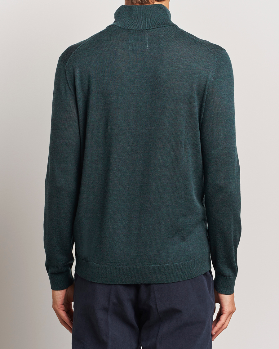 Mies | Puserot | GANT | Extrafine Merino Wool Half Zip Tartan Green