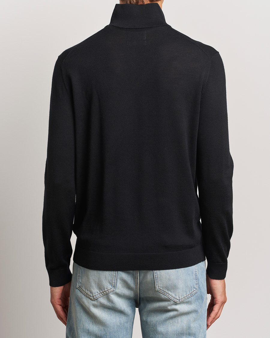 Mies | Puserot | GANT | Extrafine Merino Wool Half Zip Black
