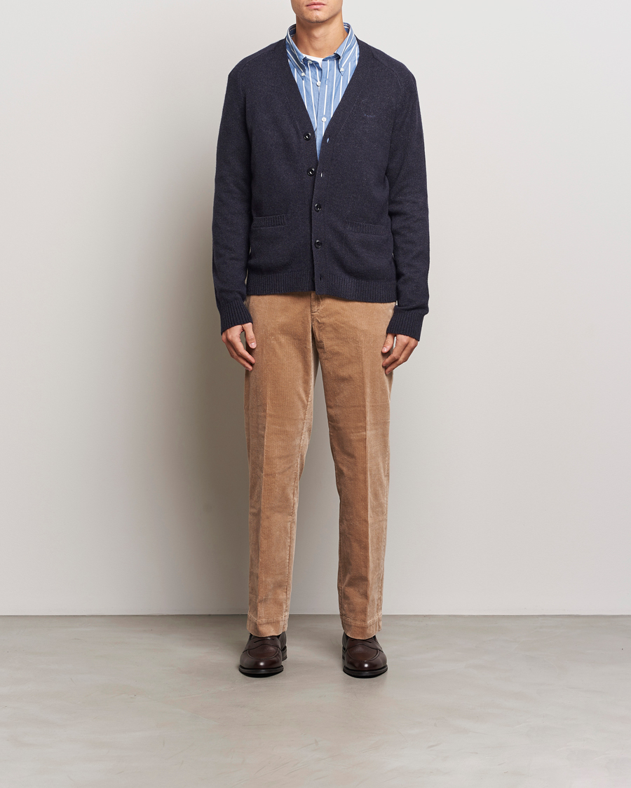 Mies | Puserot | GANT | Wool Blend Cardigan Dark Navy Melange
