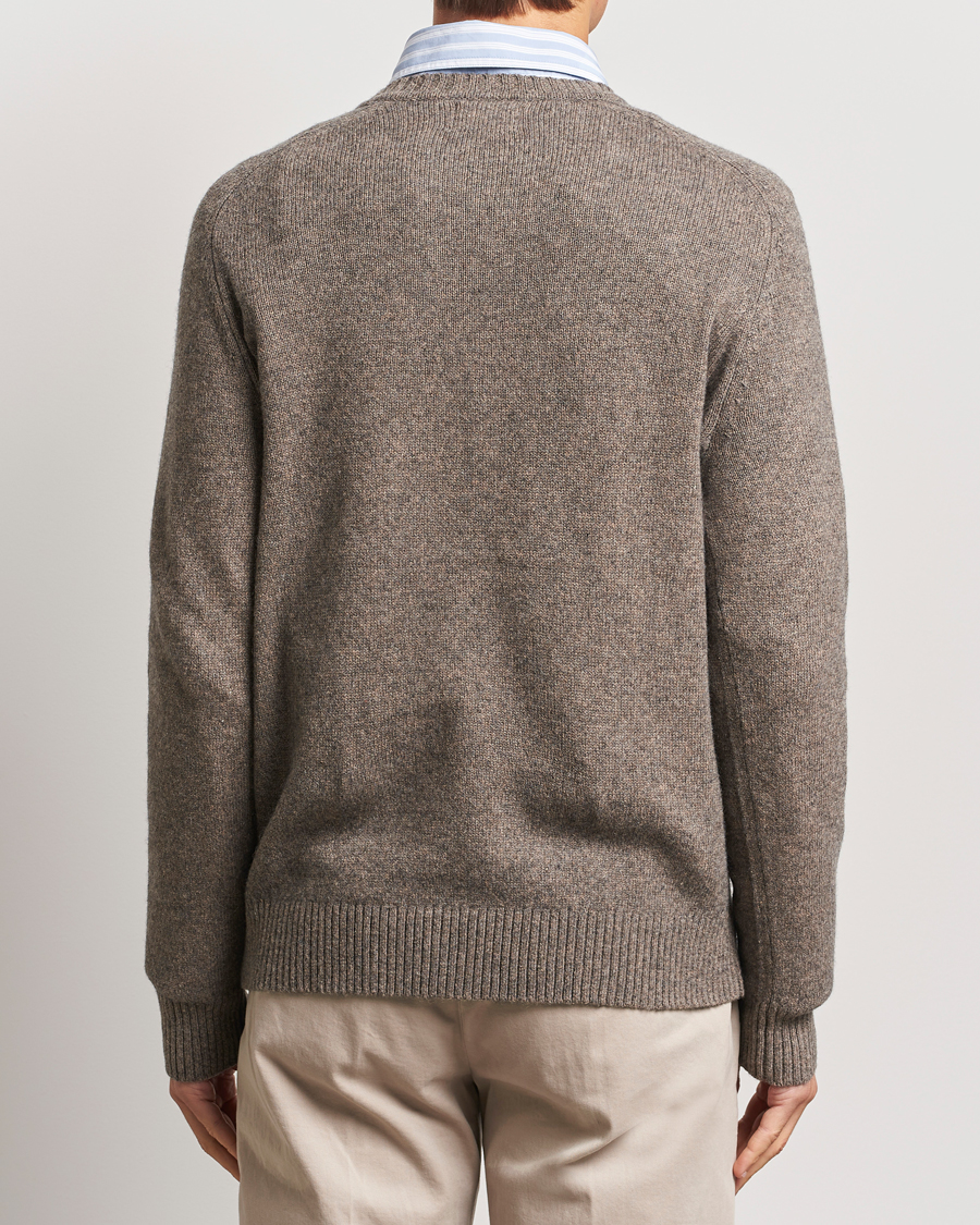 Mies | Puserot | GANT | Wool Blend C-Neck Dark Hazelnut Melange