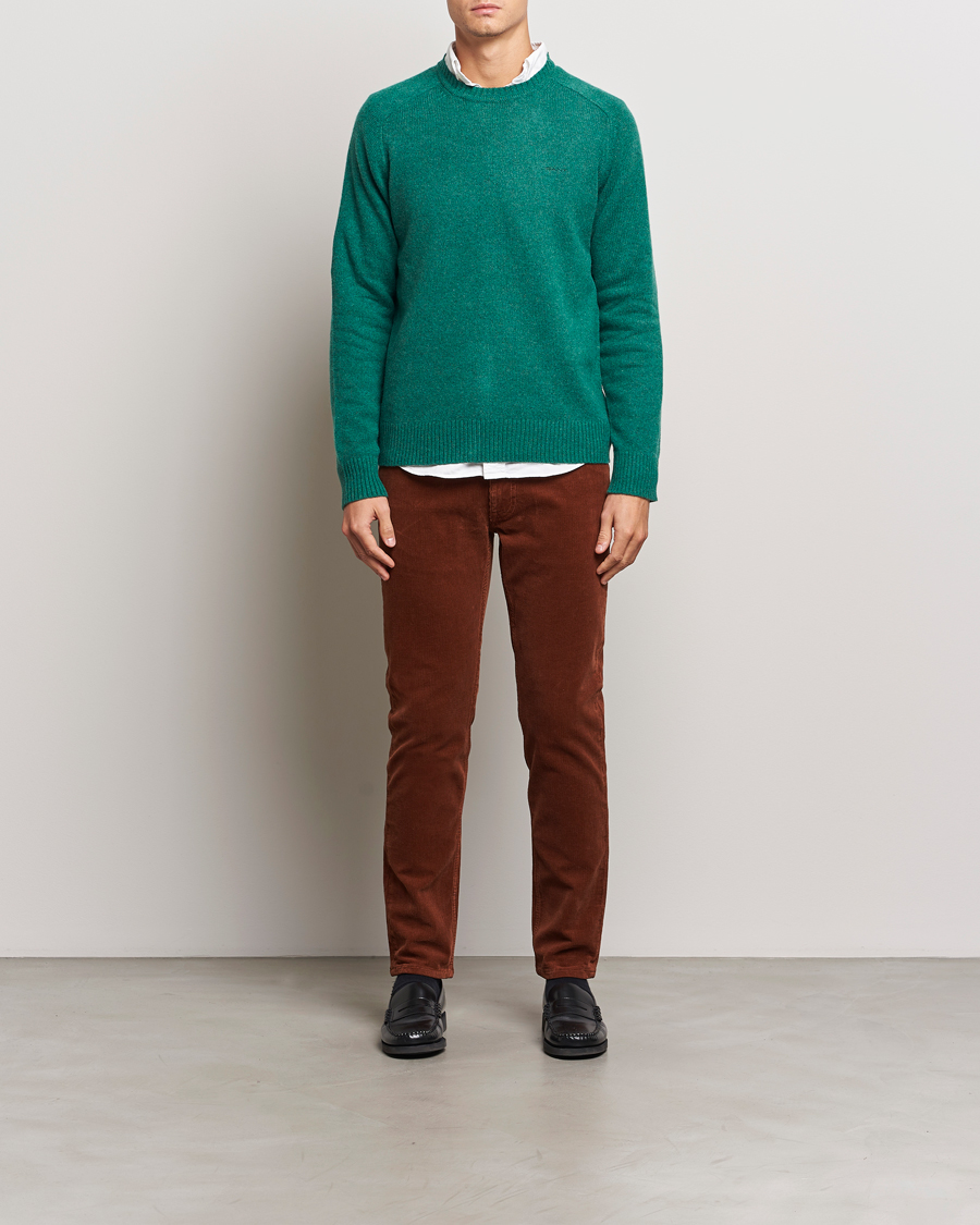 Mies | Puserot | GANT | Wool Blend C-Neck Deep Forest Green