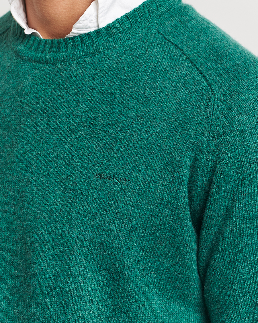 Mies | Puserot | GANT | Wool Blend C-Neck Deep Forest Green