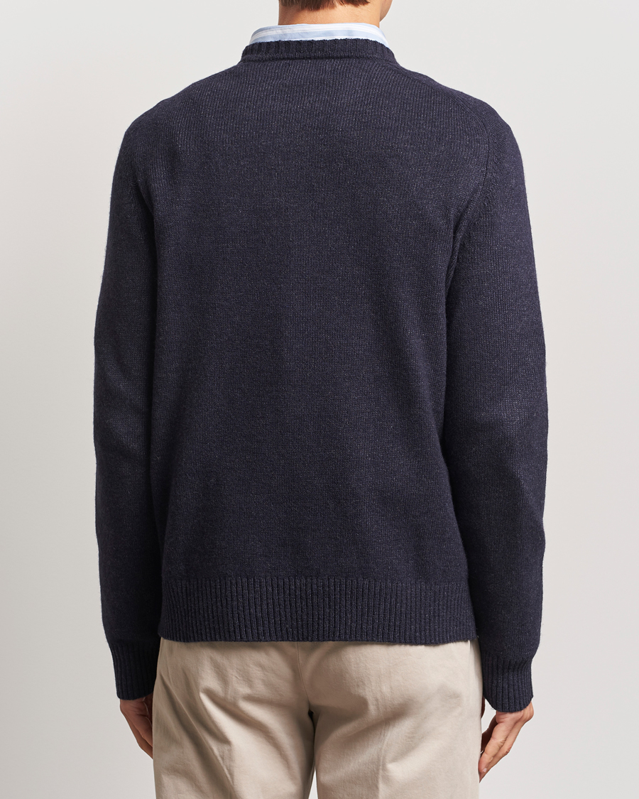 Mies | Puserot | GANT | Wool Blend C-Neck Dark Navy Melange