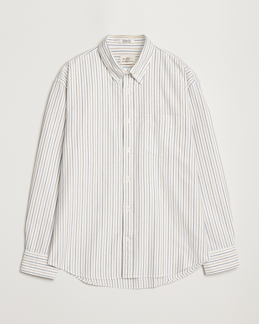 Mies | Kauluspaidat | GANT | Rel Herigate Oxford Stripe Shirt Eggshell
