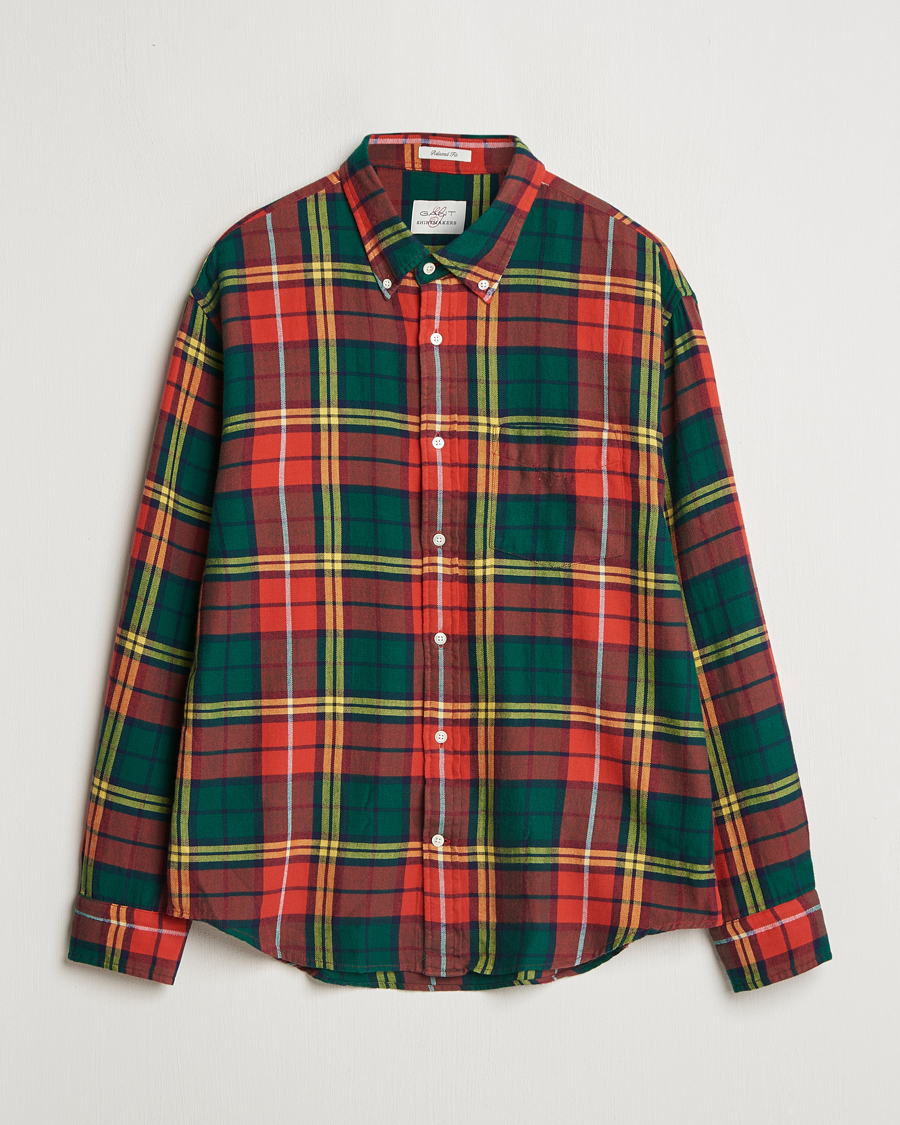 Mies | Kauluspaidat | GANT | Rel Herigate Twill Tartan Shirt Bright Red