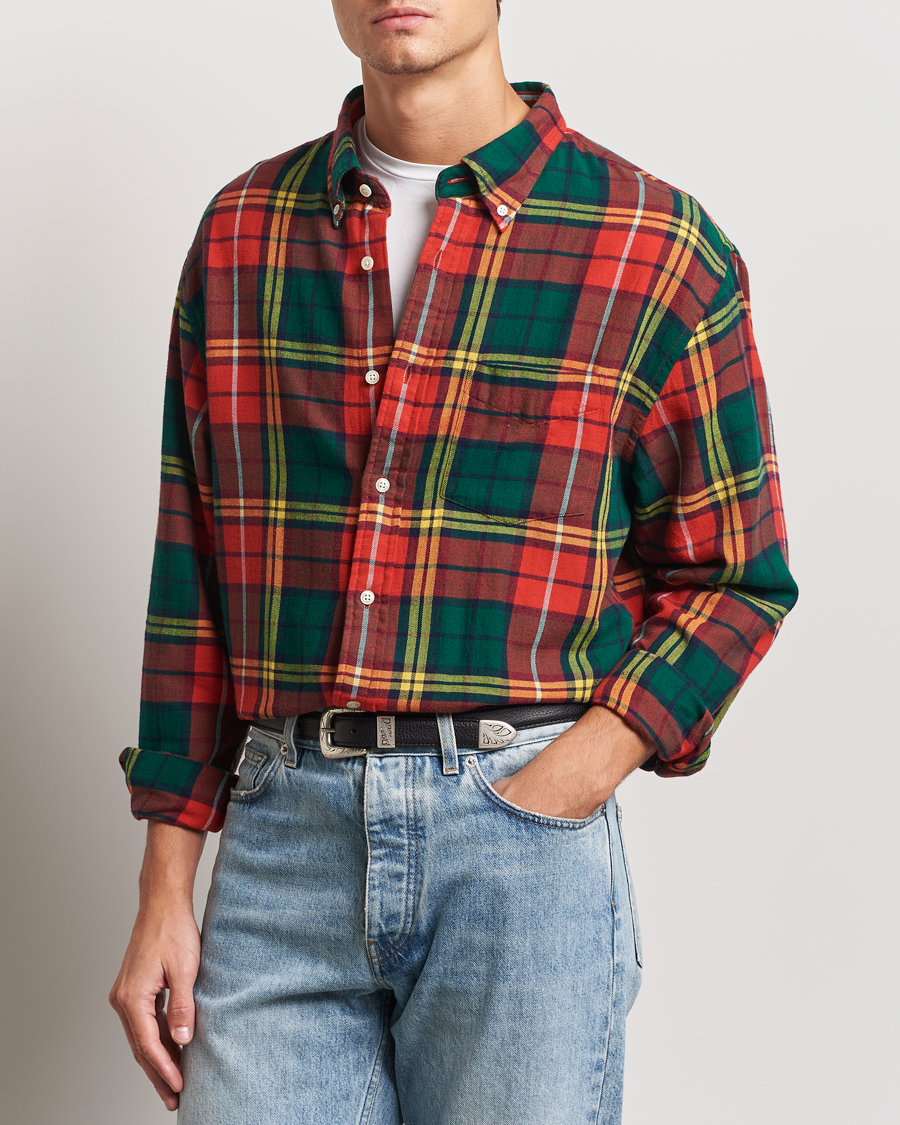 Mies | Kauluspaidat | GANT | Rel Herigate Twill Tartan Shirt Bright Red