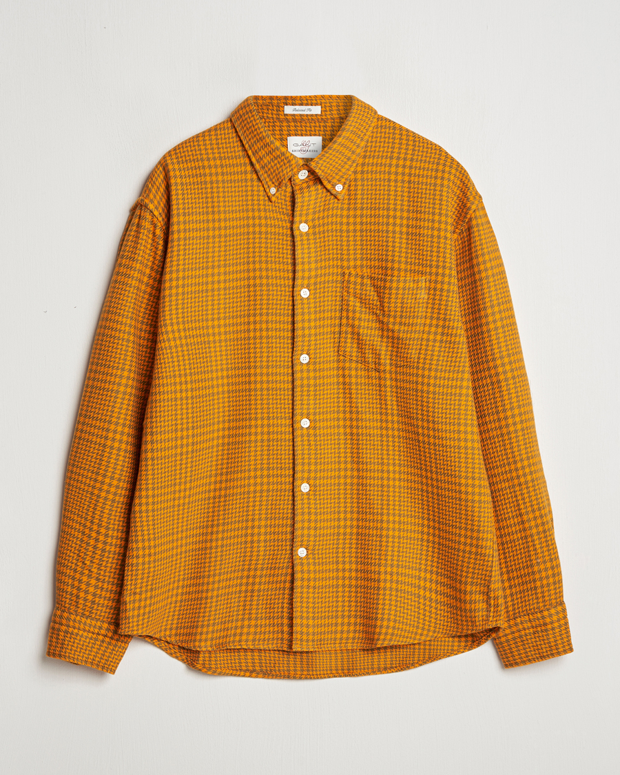 Mies | Kauluspaidat | GANT | Rel Houndstooth Shirt Sweet Orange