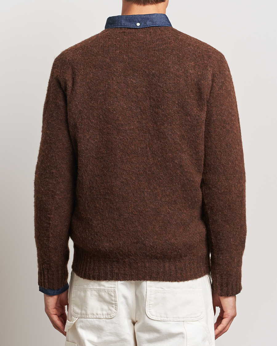 Mies | Puserot | Harley Of Scotland | Brushed Supersoft Lambswool Crewneck Coffee