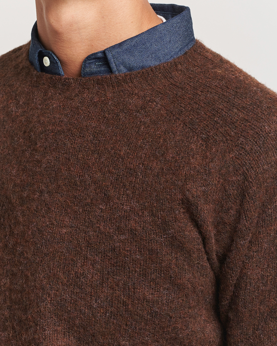 Mies | Puserot | Harley Of Scotland | Brushed Supersoft Lambswool Crewneck Coffee