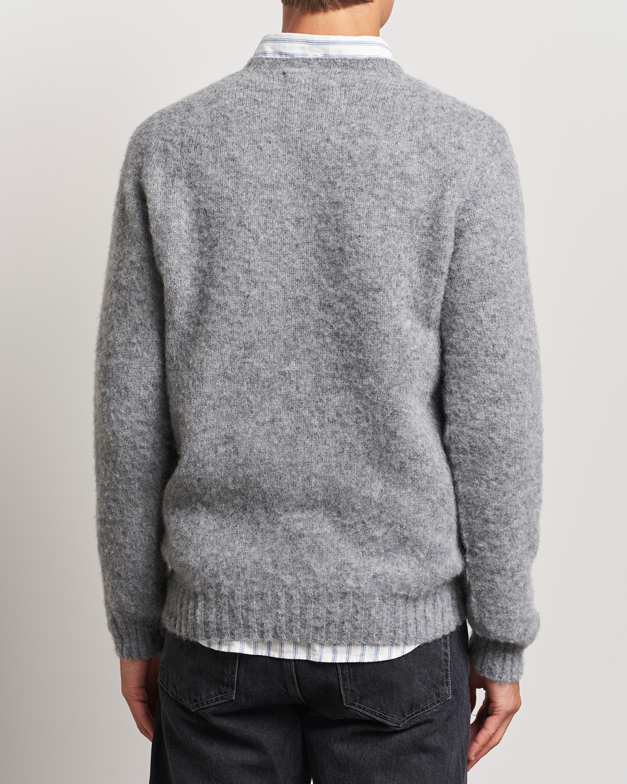 Mies | Puserot | Harley Of Scotland | Brushed Supersoft Lambswool Crewneck Medium Grey