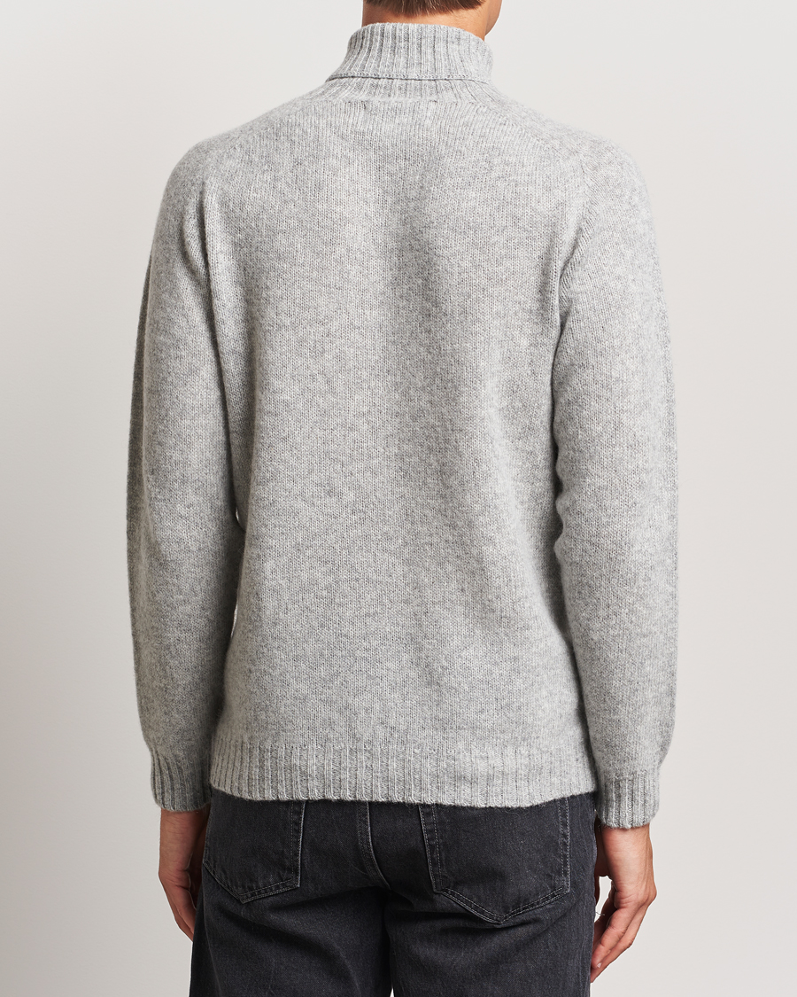 Mies | Puserot | Harley Of Scotland | Supersoft Lambswool Rollneck Silver Grey
