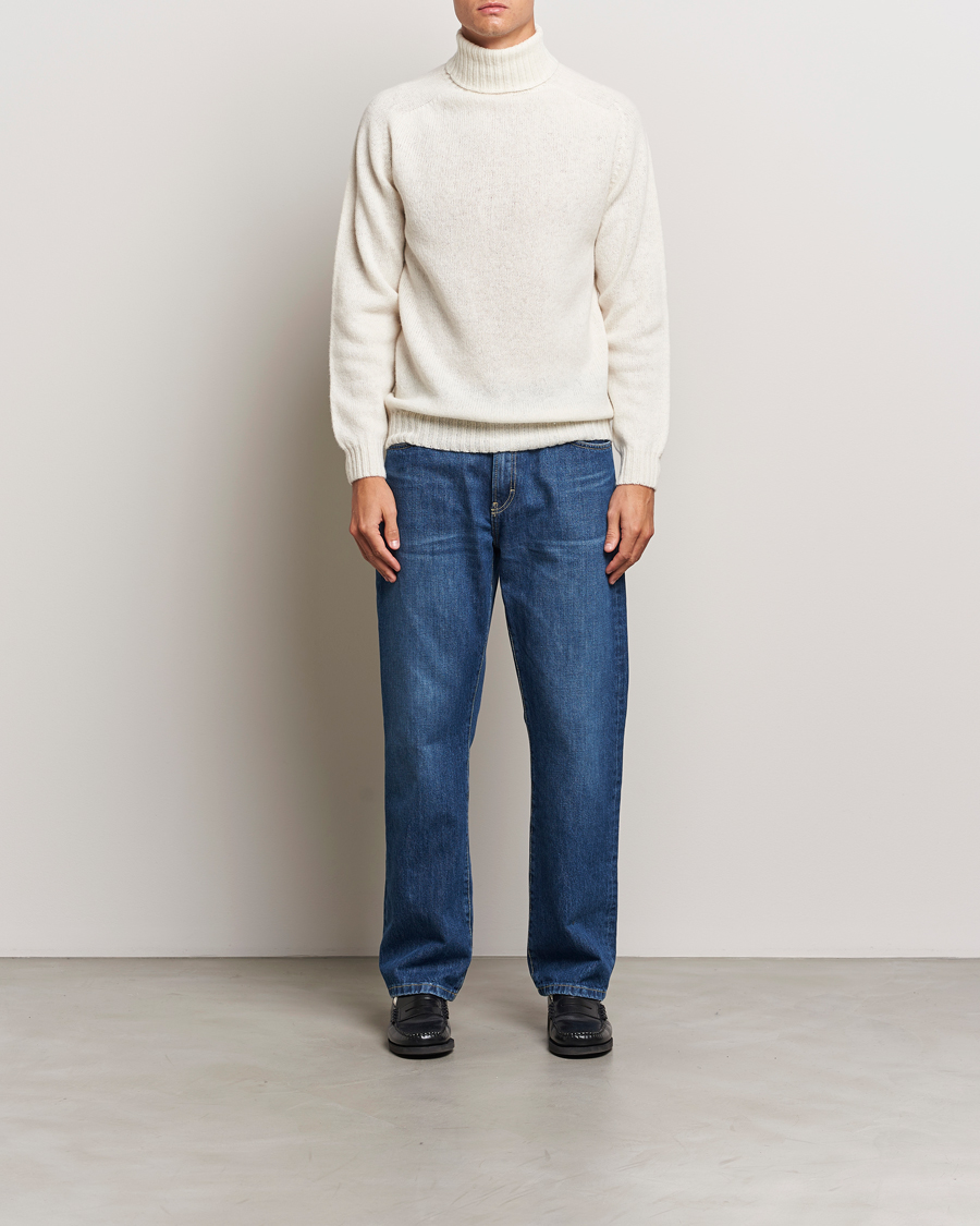 Mies | Puserot | Harley Of Scotland | Supersoft Lambswool Rollneck Winter White