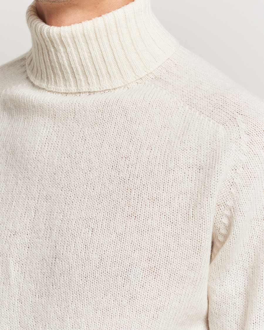 Mies | Puserot | Harley Of Scotland | Supersoft Lambswool Rollneck Winter White