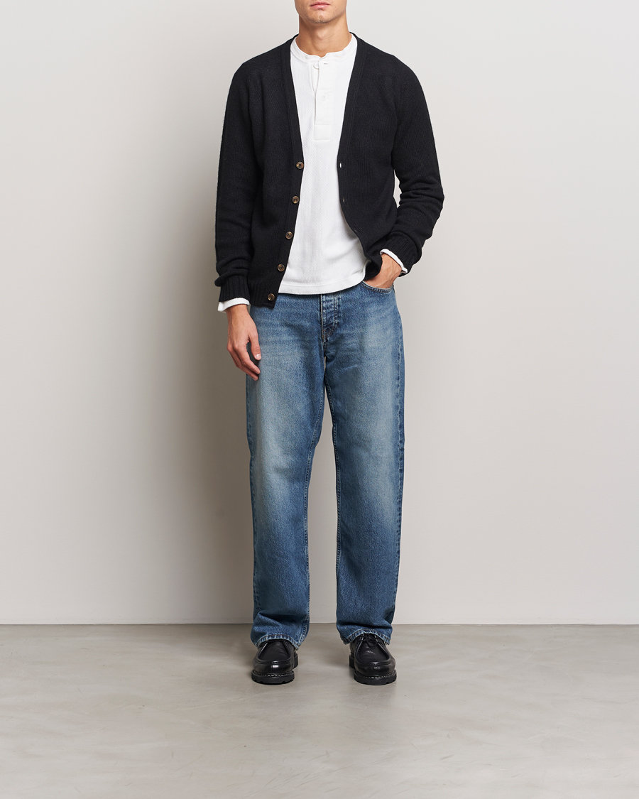Mies | Puserot | Harley Of Scotland | Supersoft Lambswool Cardigan Black