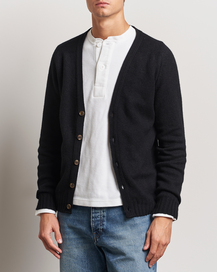 Mies | Puserot | Harley Of Scotland | Supersoft Lambswool Cardigan Black