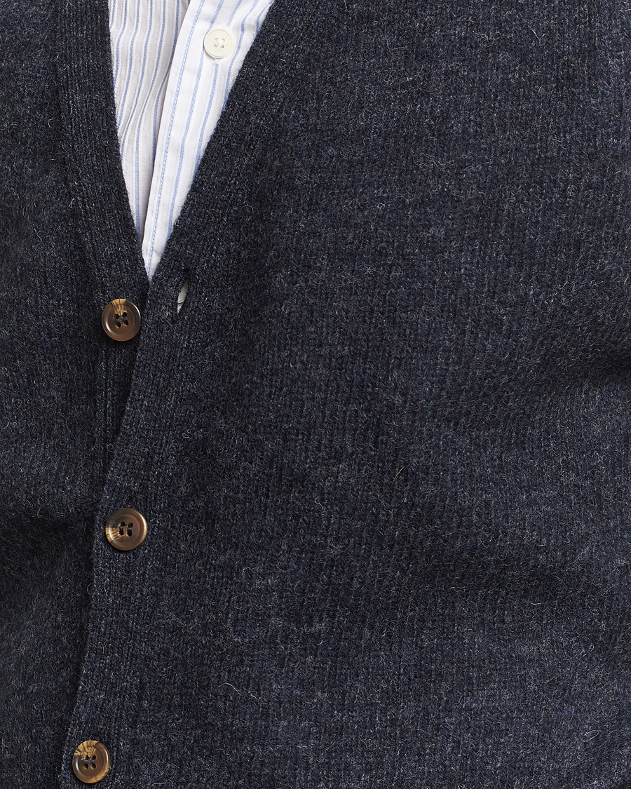 Mies | Puserot | Harley Of Scotland | Supersoft Lambswool Cardigan Charcoal