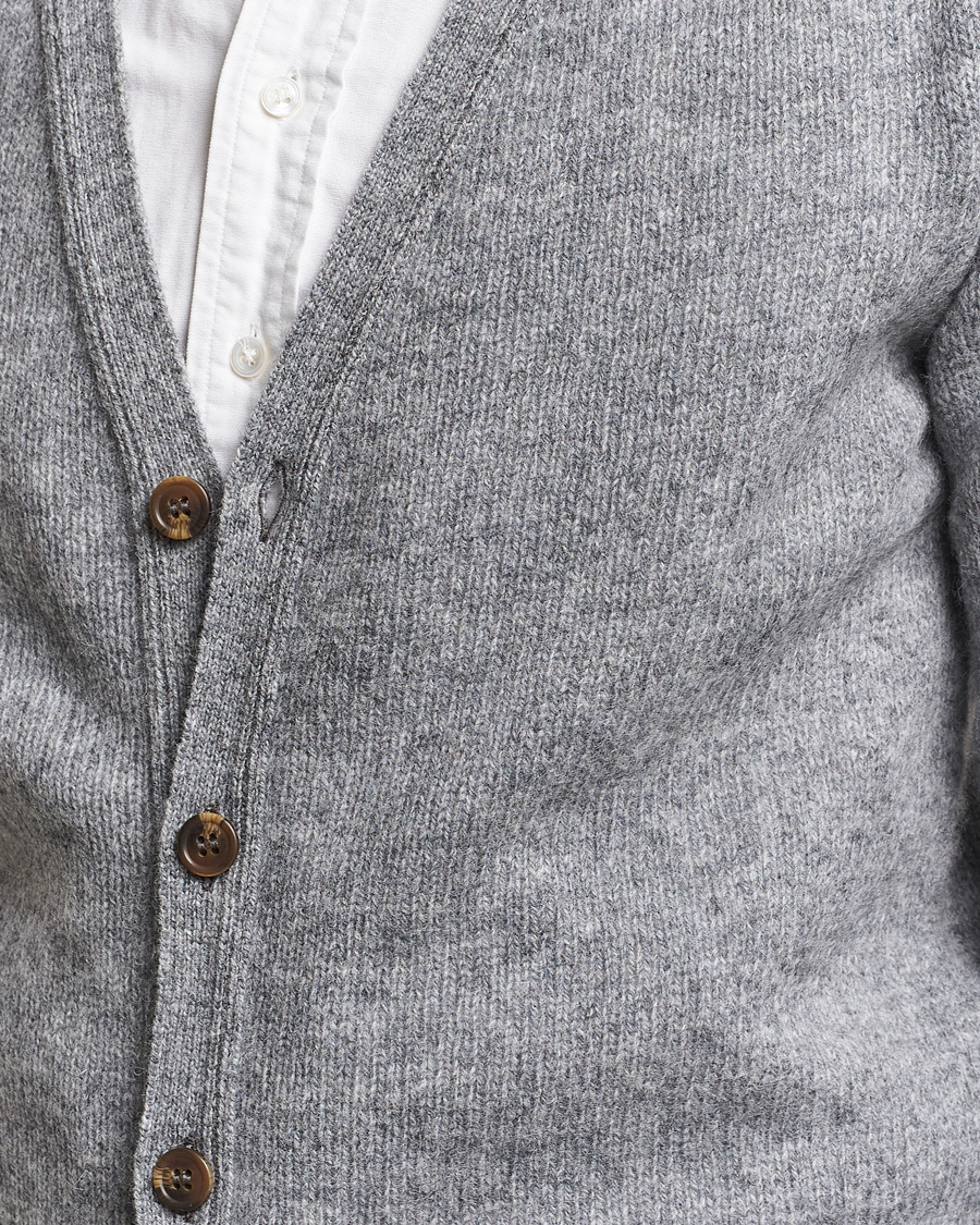 Mies | Puserot | Harley Of Scotland | Supersoft Lambswool Cardigan Medium Grey