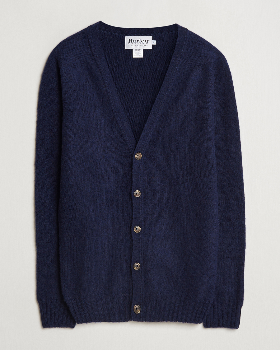 Mies | Puserot | Harley Of Scotland | Supersoft Lambswool Cardigan Navy