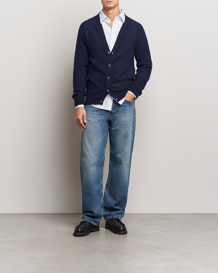 Mies | Puserot | Harley Of Scotland | Supersoft Lambswool Cardigan Navy