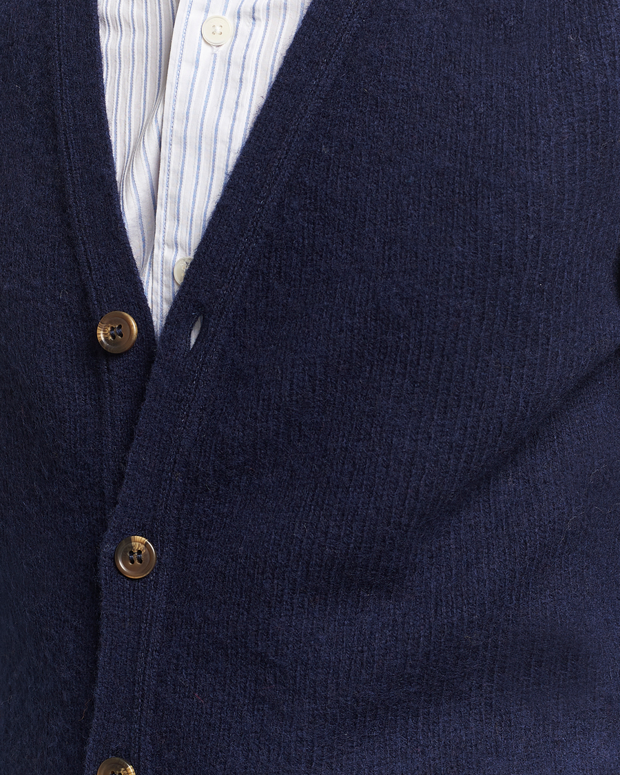 Mies | Puserot | Harley Of Scotland | Supersoft Lambswool Cardigan Navy